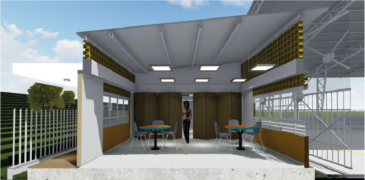 Comedor - Plano area - Construcción del Centro de Desarrollo Juvenil Sacúdete - Mocoa